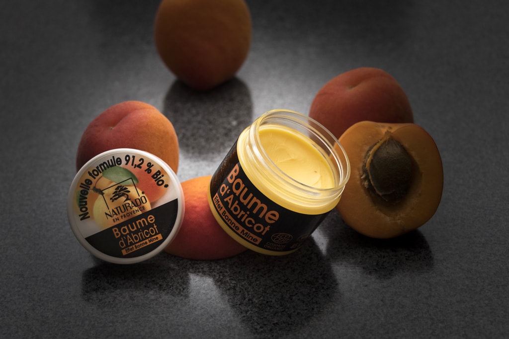 Packshot baume abricot Naturado pour Provence Chérie par NineGraph